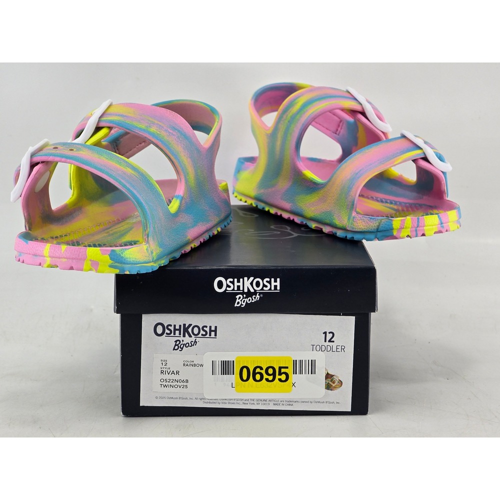 OshKosh B'gosh Rivar Sandals Toddler 12 Rainbow Tie Dye - New
